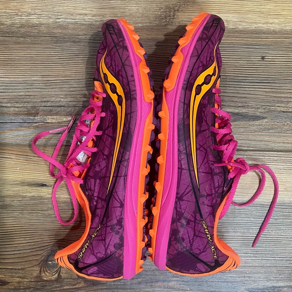 Saucony Women's Shay XC4 Flat Racing Shoe Size 9.5 Raspberry Pink Orange NWOT - Picture 3 of 12